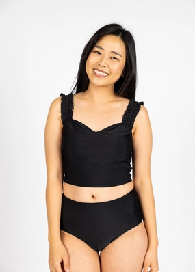 Black | Ripple Top tankini swim tops, adjustable bikini tops