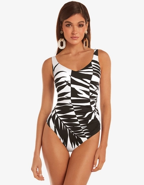 Black and White Soft Cup Swimsuit womens resort swimwear, flattering one-piece swimsuits