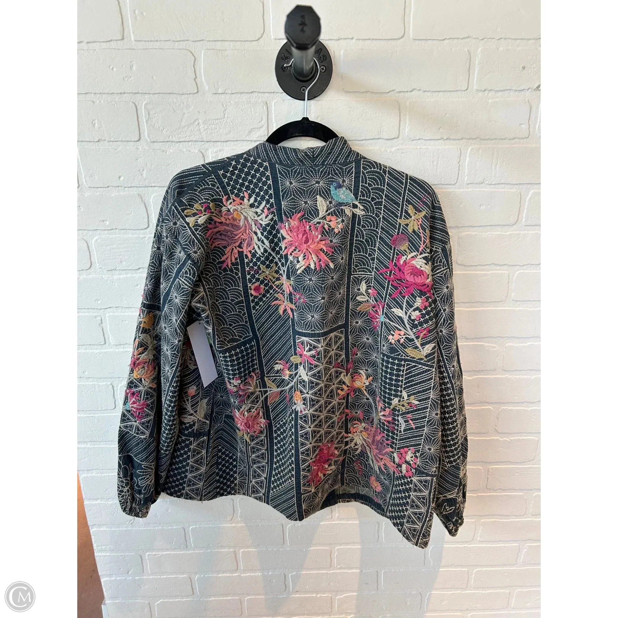 Blazer By Johnny Was In Blue & Cream, Size: M Johnny Was Clothing