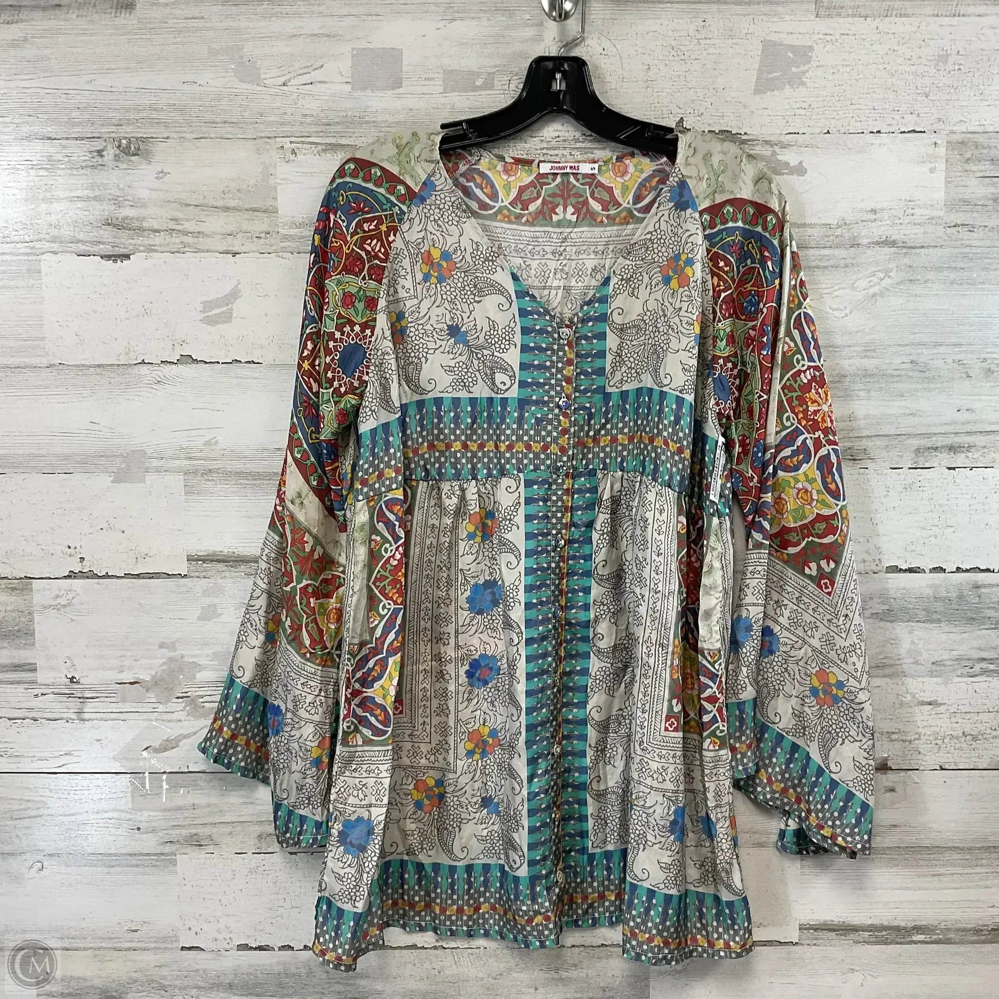 Blouse Long Sleeve By Johnny Was In Cream, Size: S Johnny Was Clothing