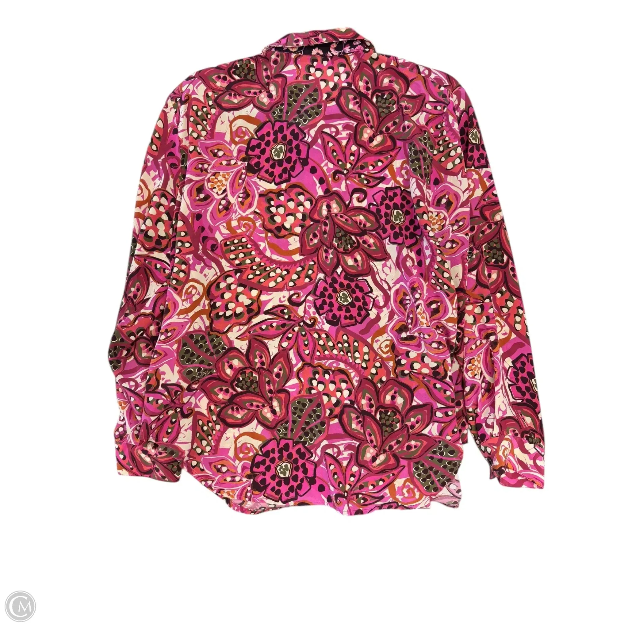 Blouse Long Sleeve By Johnny Was In Pink, Size: L Johnny Was Clothing