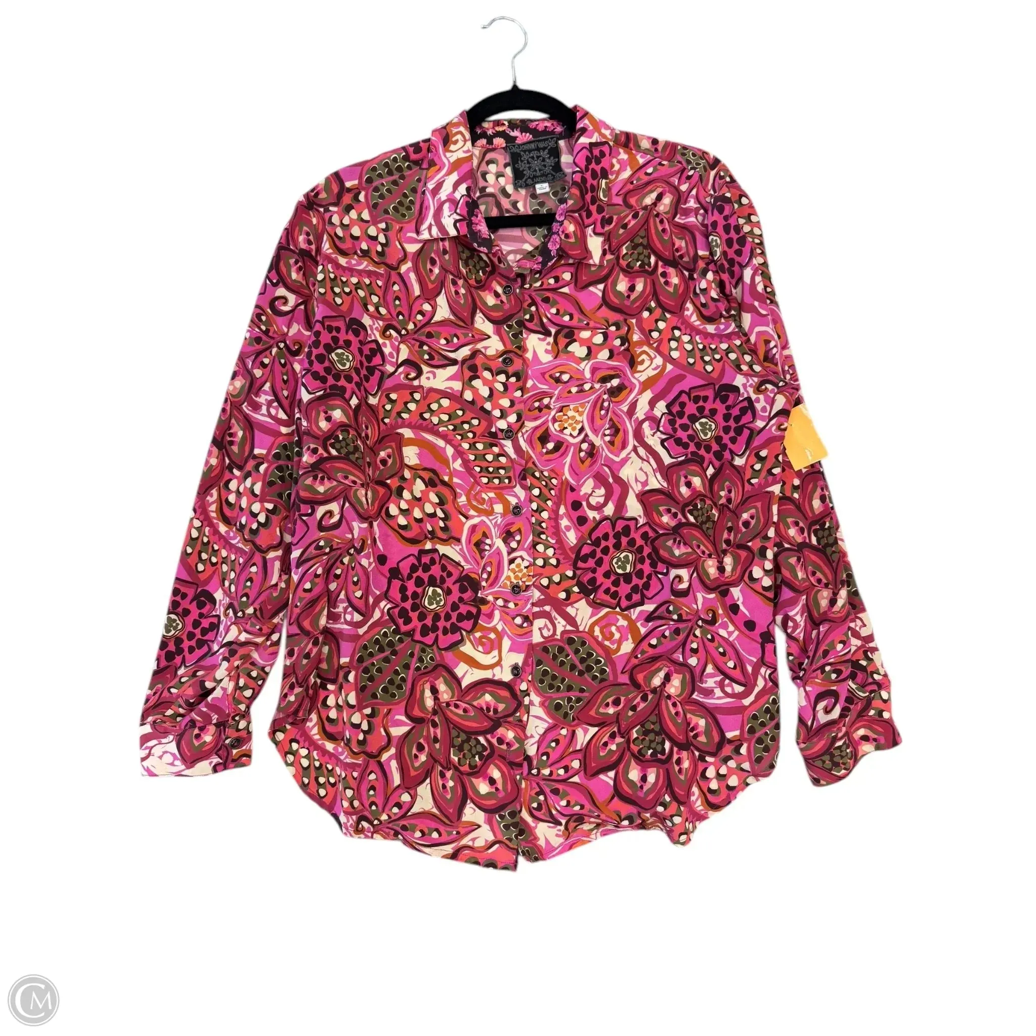 Blouse Long Sleeve By Johnny Was In Pink, Size: L Johnny Was Clothing