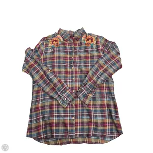 Blouse Long Sleeve By Johnny Was In Plaid Pattern, Size: M Johnny Was Clothing