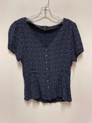 Blouse Short Sleeve By J. Crew In Blue & White, Size: S j crew