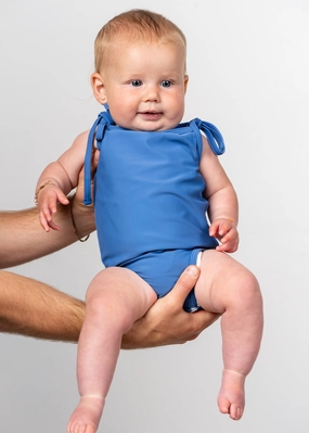 Blue Denim | Baby Simply One-Piece girls full coverage swimwear, kids swimwear for pool