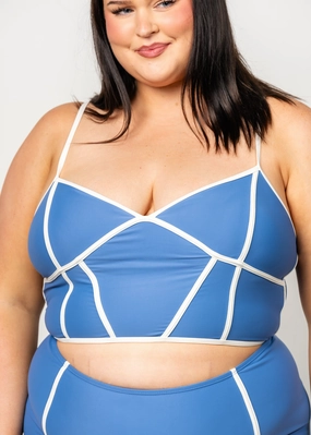 Blue Denim | Lined Up Top tankini swim tops, adjustable bikini tops