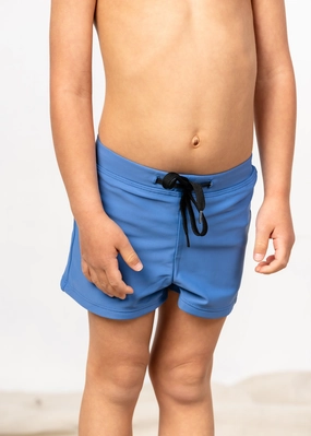 Blue Denim | Mini Euro Shorts boys summer swimwear, boys rash guard swim sets