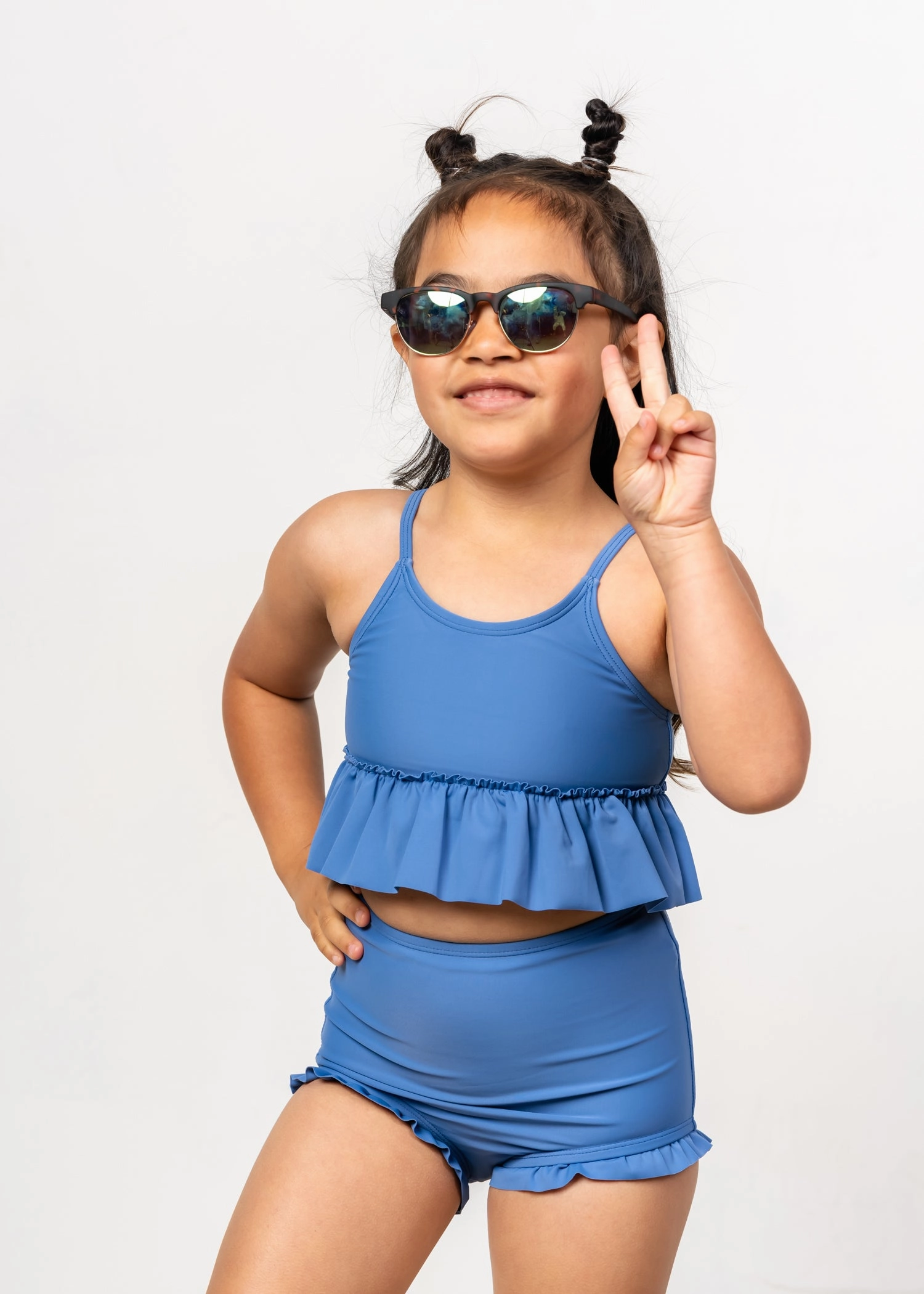 Blue Denim | Mini Peplum Top