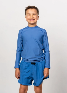 Blue Denim | Youth Rashguard Top (Unisex) boys summer swimwear, boys rash guard swim sets