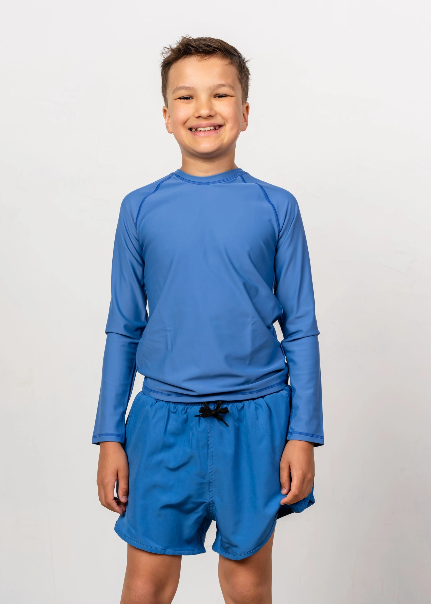 Blue Denim | Youth Rashguard Top (Unisex) boys summer swimwear, boys rash guard swim sets