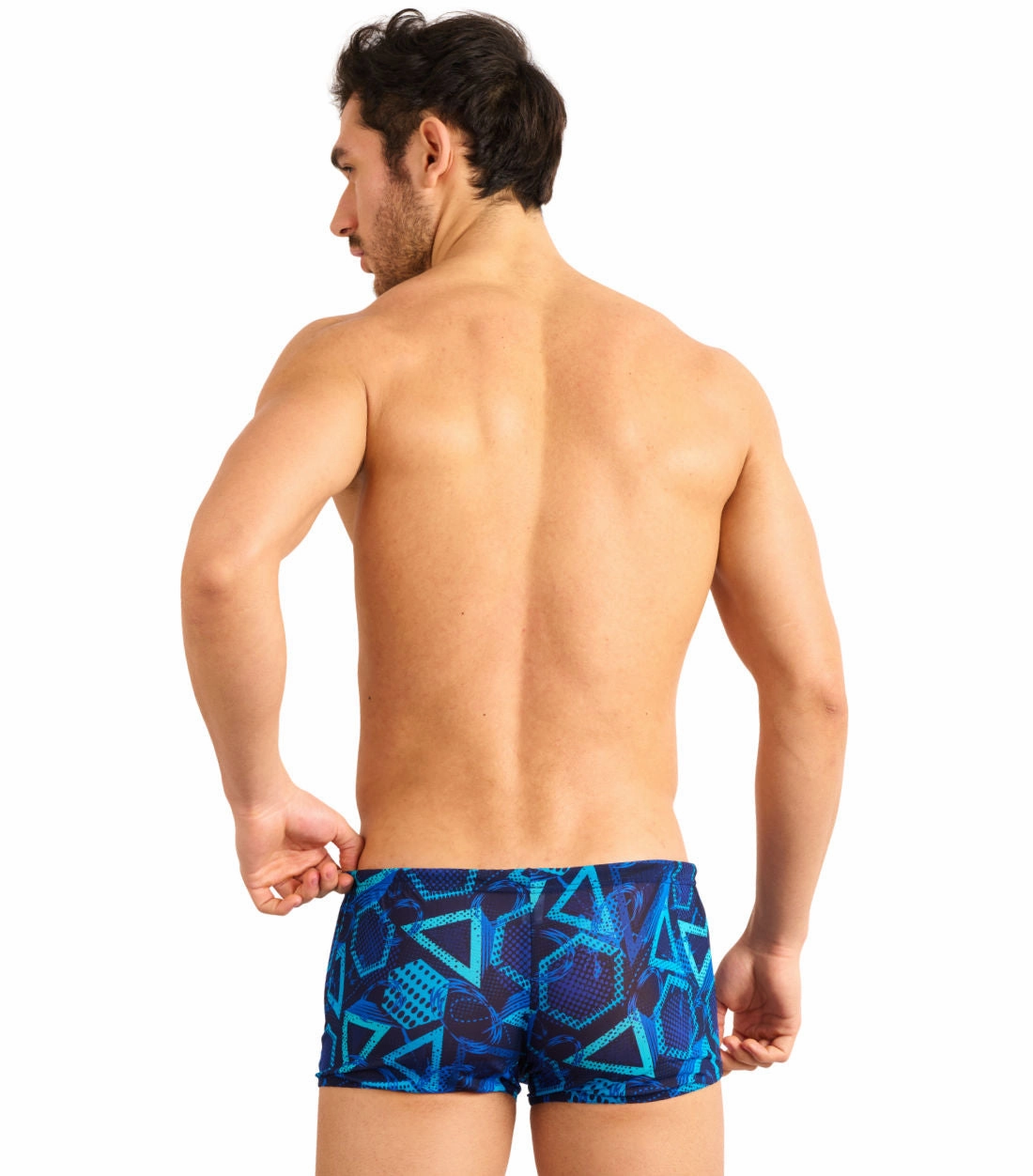 Blue Lagoon Tan Through Swim Trunks