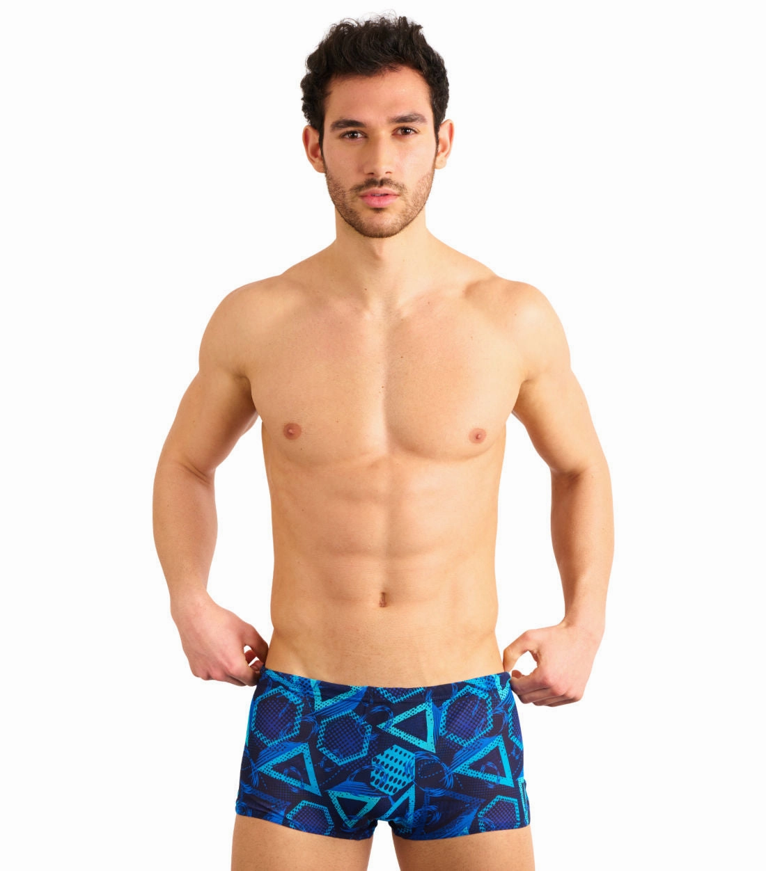 Blue Lagoon Tan Through Swim Trunks