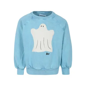 Bobo Choses Funny Ghost Ranglan Sleeve Sweatshirt - Light Blue