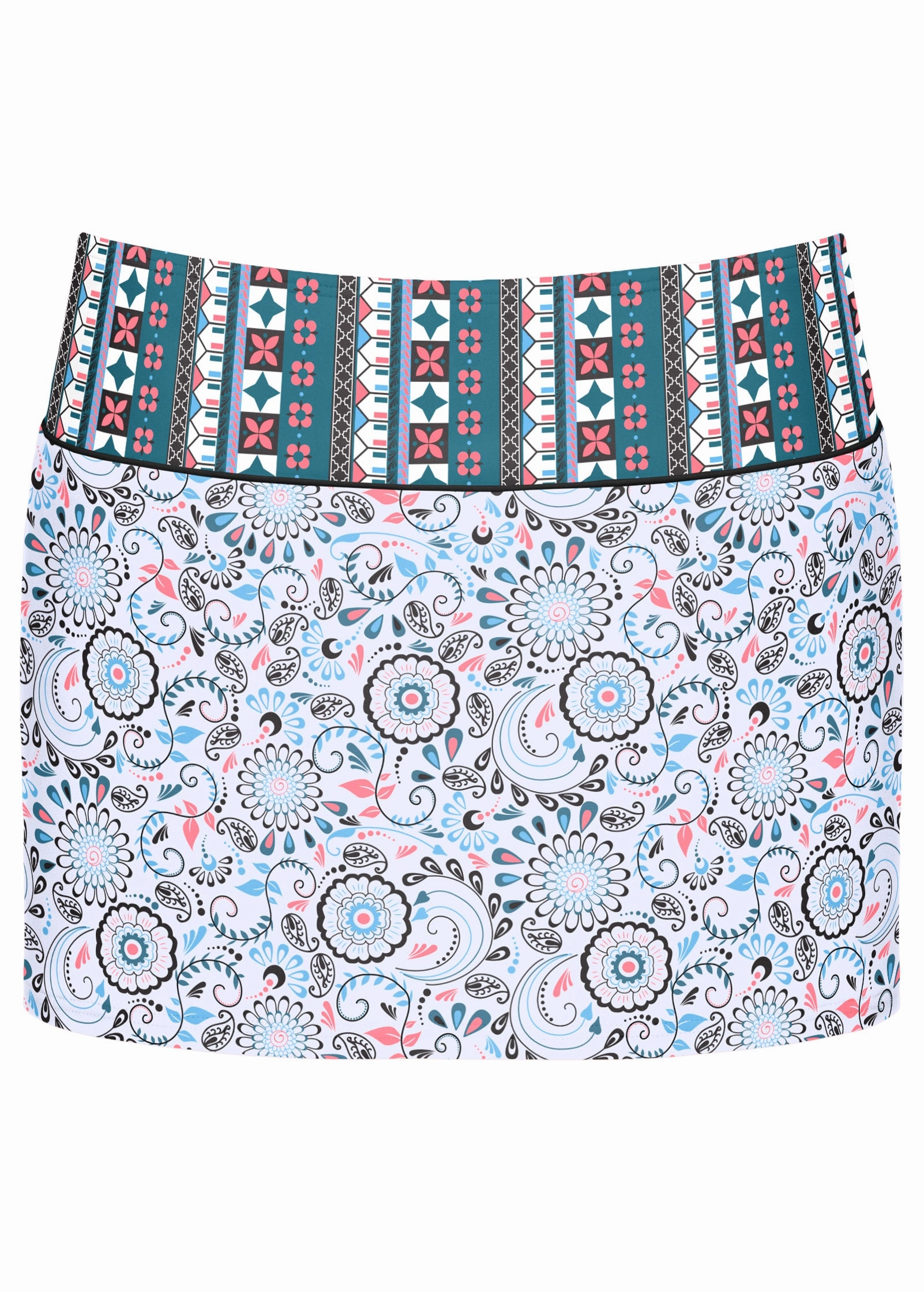 Bohemian Swim Skirt - Lotus Flowers