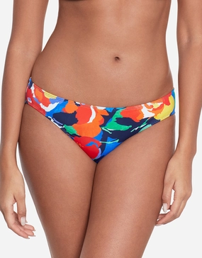 Bold Abstract Floral Hipster Bikini Pant adjustable swim bottoms women, flattering bikini bottoms