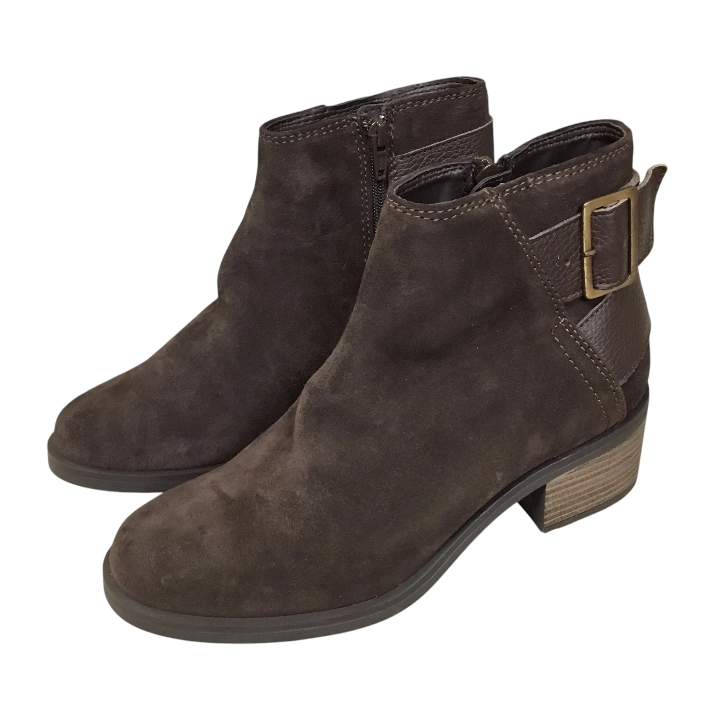 Boots Ankle Flats By Clarks In Brown, Size: 7.5 clarks