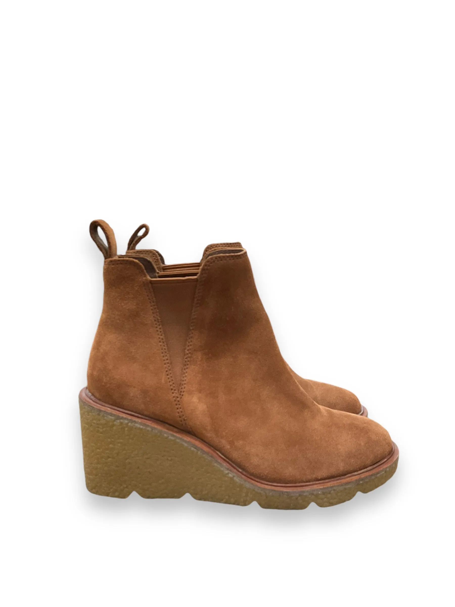 Boots Ankle Heels By Clarks In Brown, Size: 7 clarks
