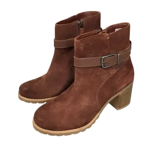 Boots Ankle Heels By Clarks In Brown, Size: 8 clarks