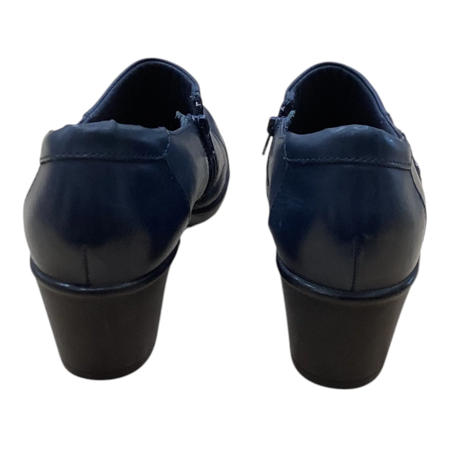 Boots Ankle Heels By Clarks In Navy, Size: 9 clarks