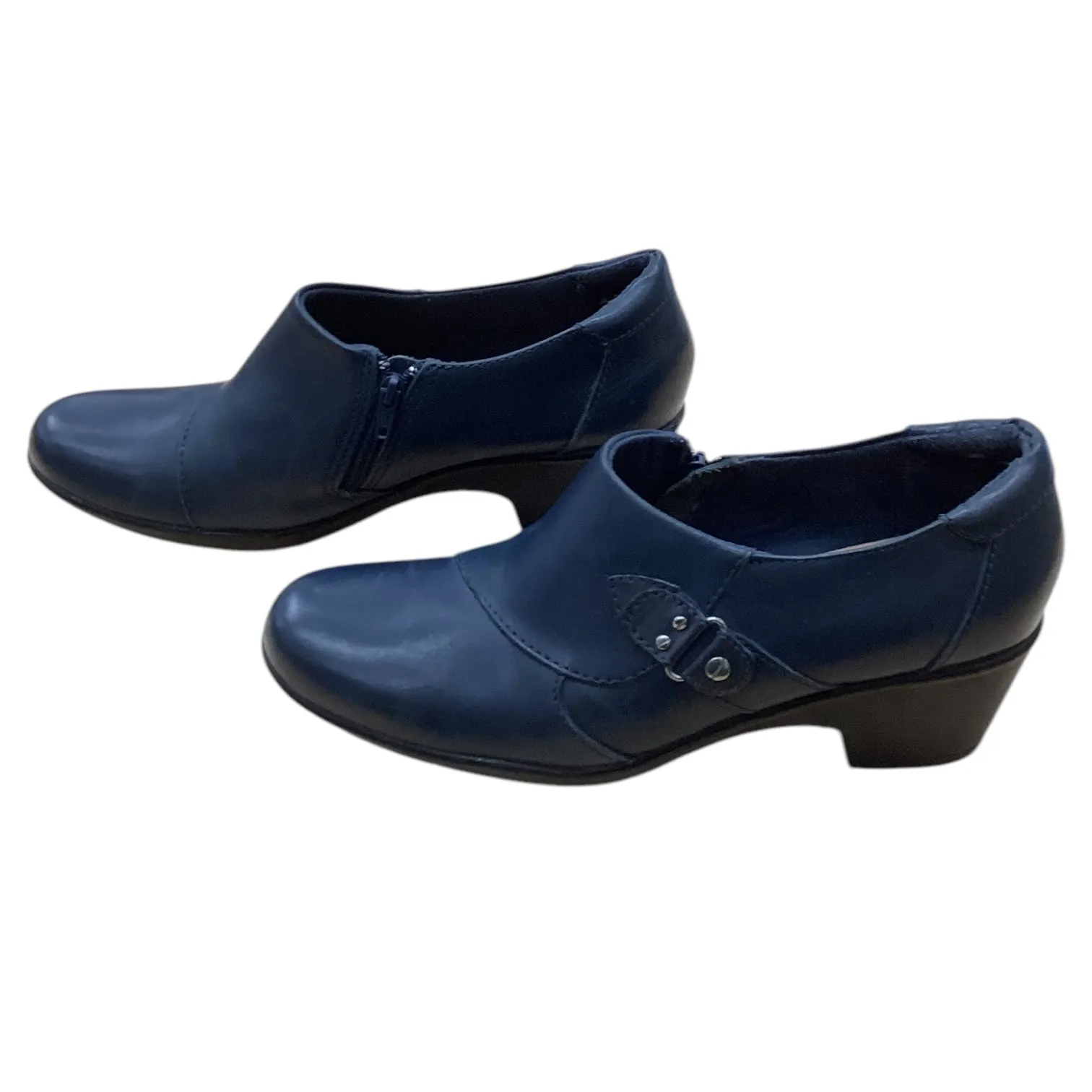 Boots Ankle Heels By Clarks In Navy, Size: 9 clarks