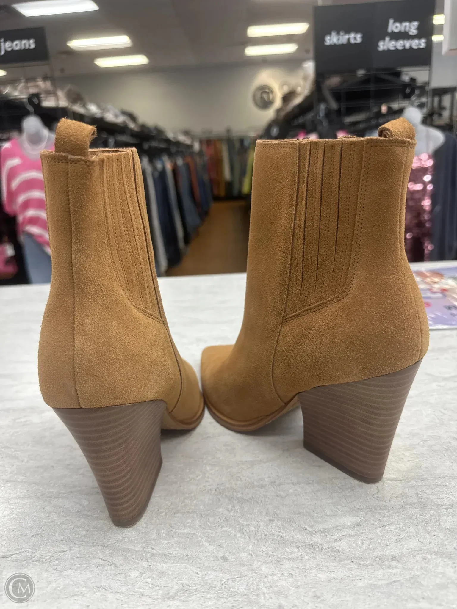 Boots Ankle Heels By Marc Fisher In Brown, Size: 7 marc-fisher