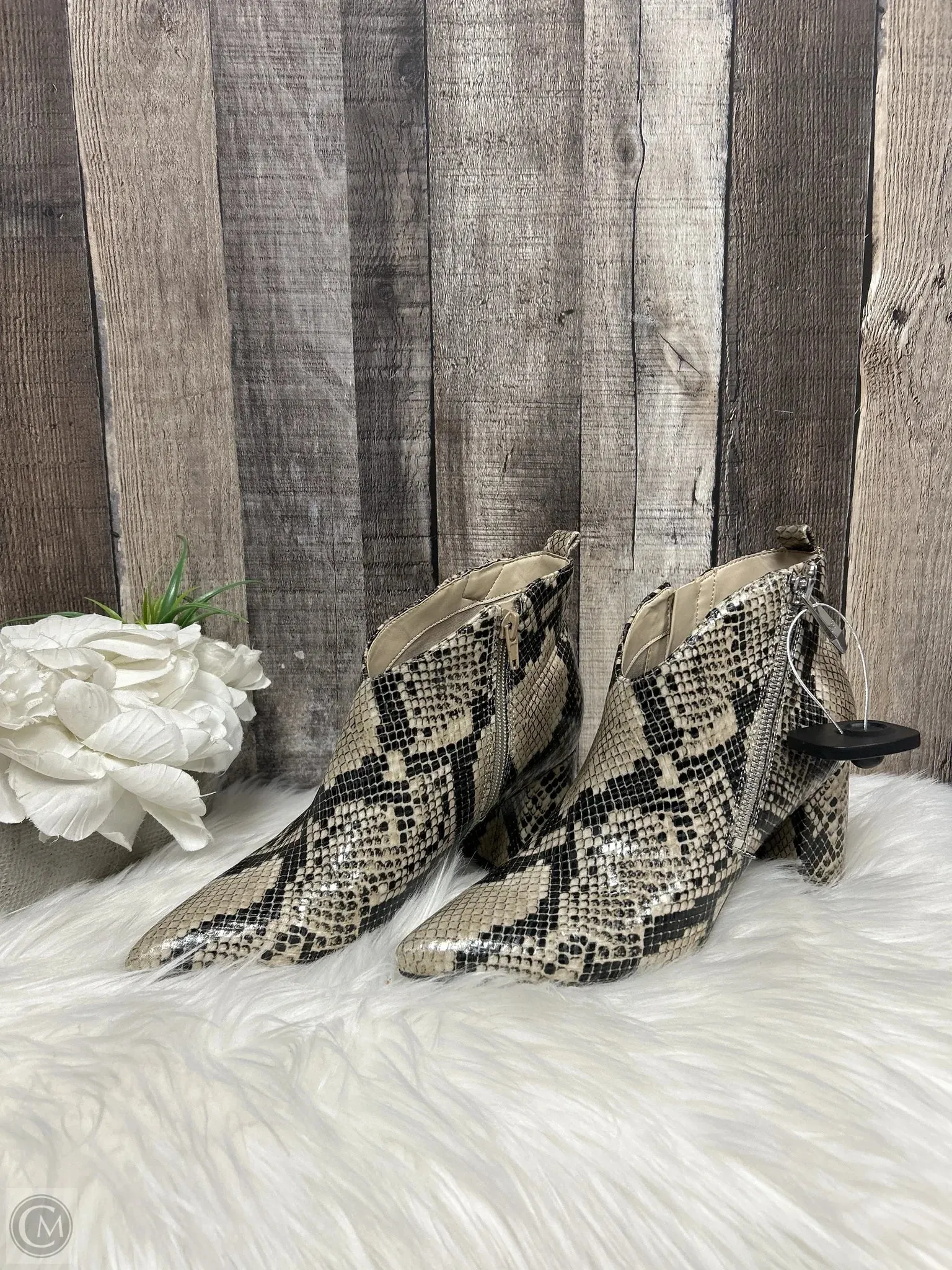 Boots Ankle Heels By Marc Fisher In Snakeskin Print, Size: 6 marc-fisher