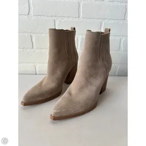 Boots Ankle Heels By Marc Fisher In Tan, Size: 8.5 marc-fisher