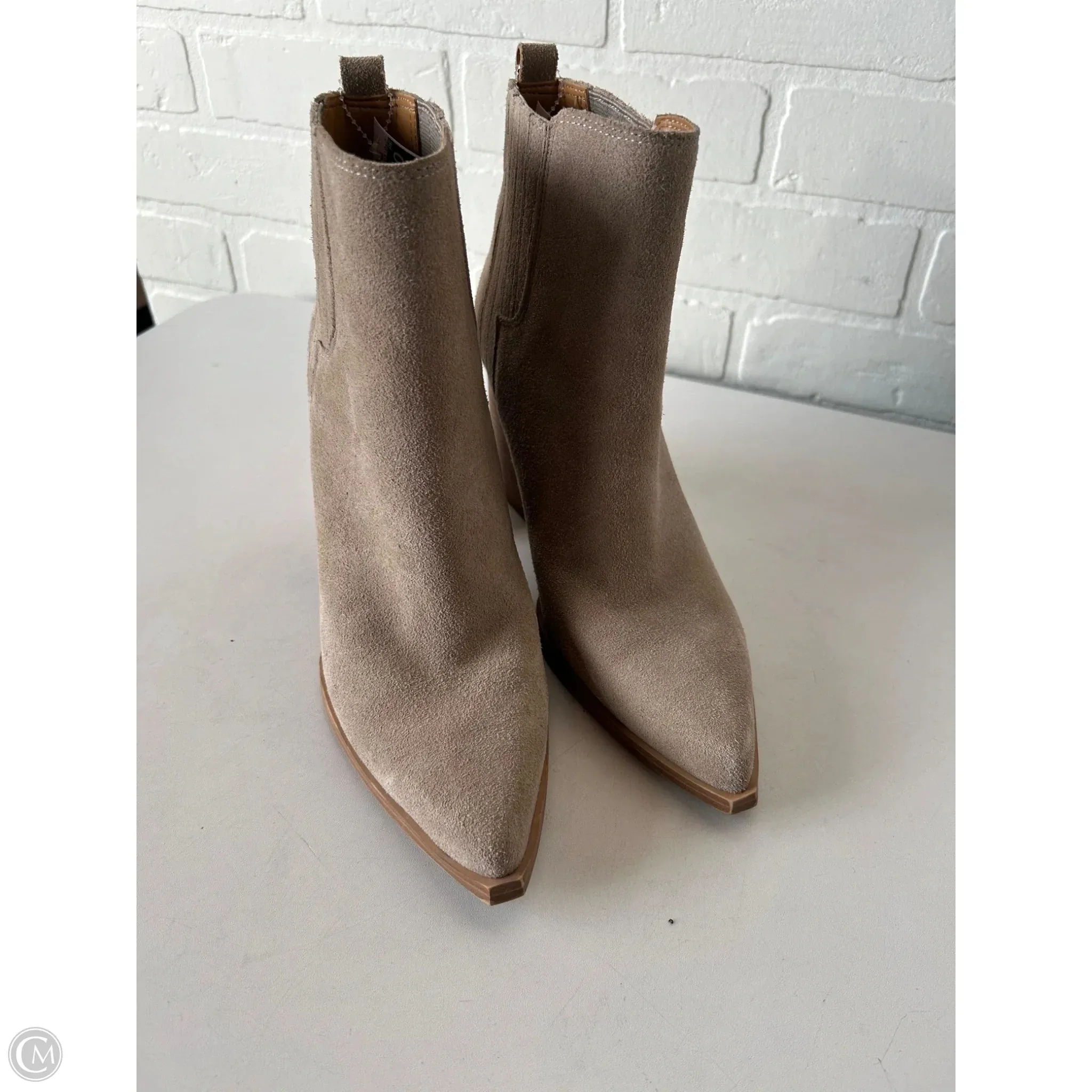 Boots Ankle Heels By Marc Fisher In Tan, Size: 8.5 marc-fisher