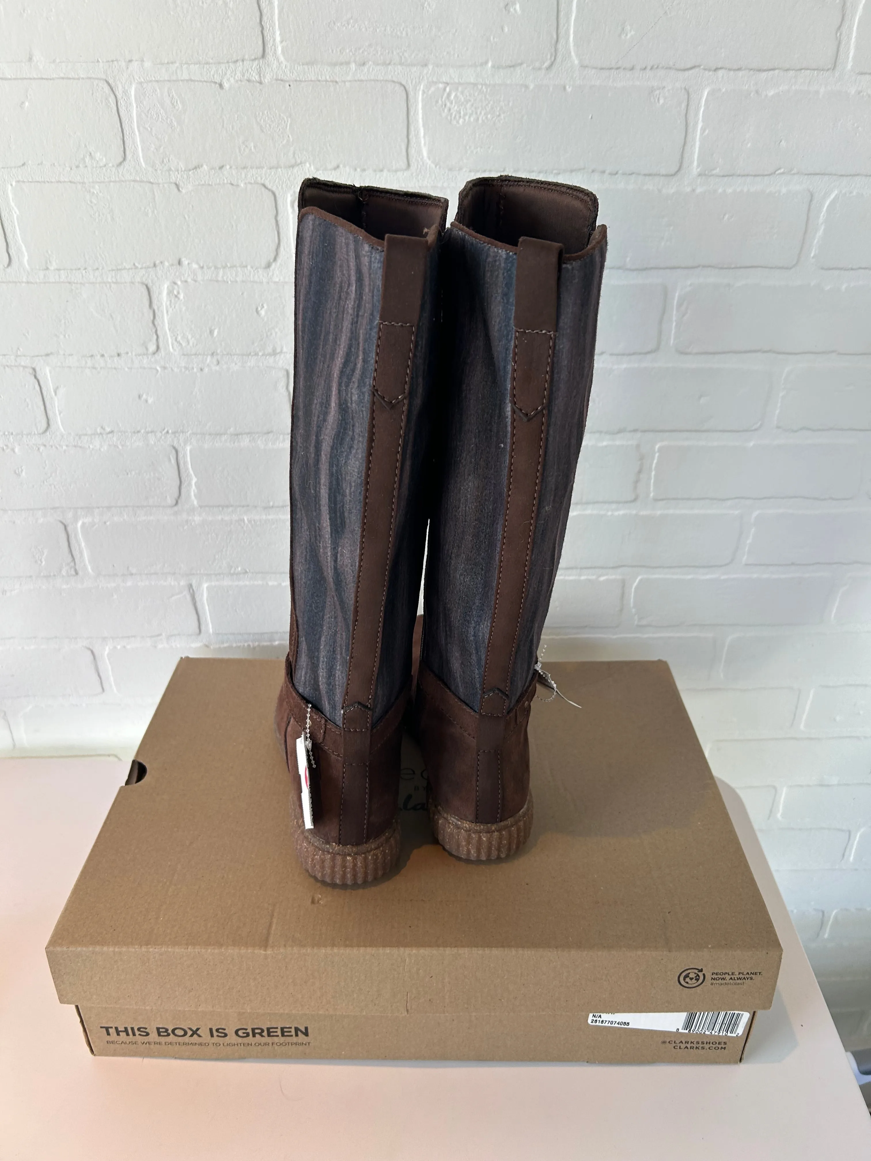 Boots Knee Flats By Clarks In Brown, Size: 8 clarks