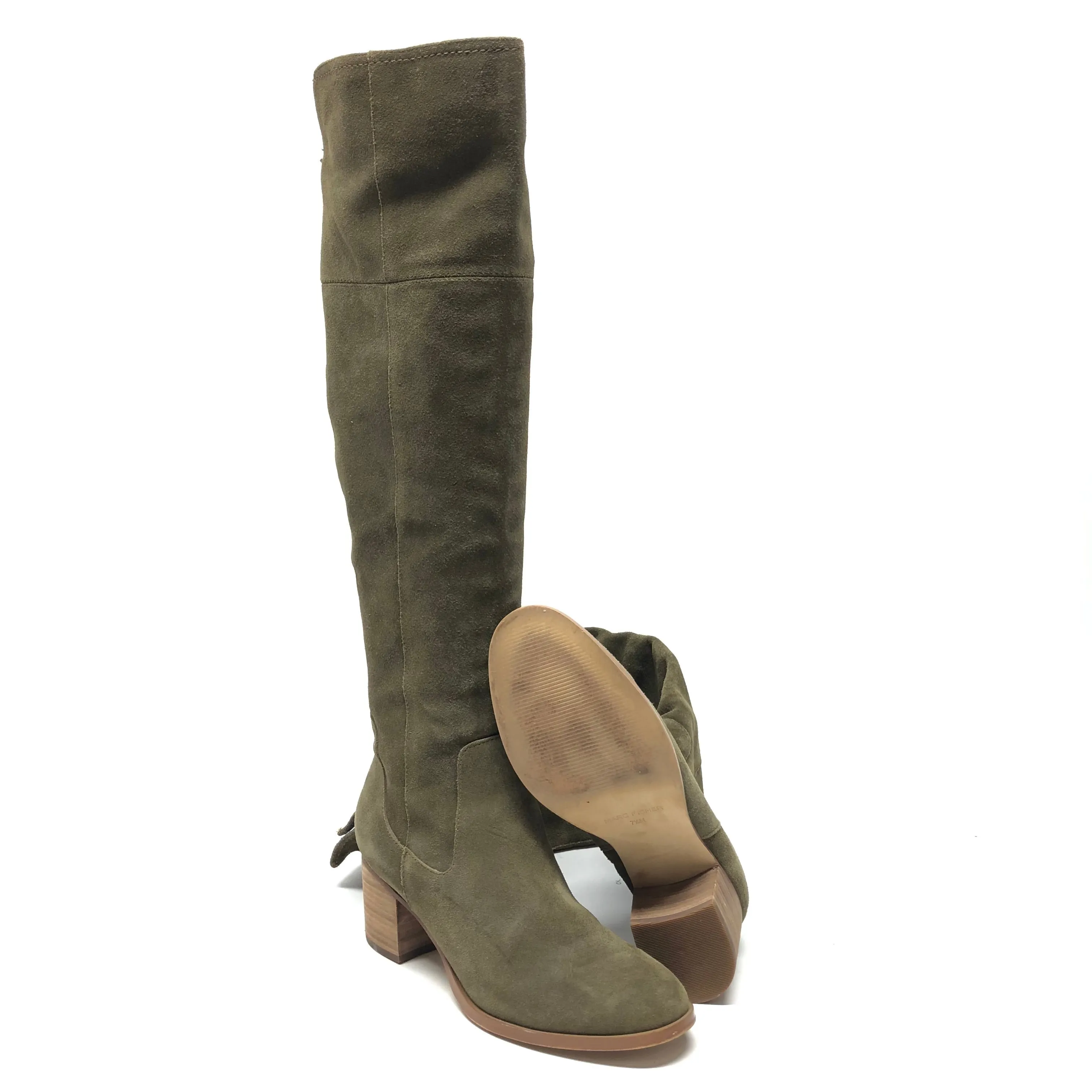 Boots Knee Heels By Marc Fisher In Green, Size: 7.5 marc-fisher