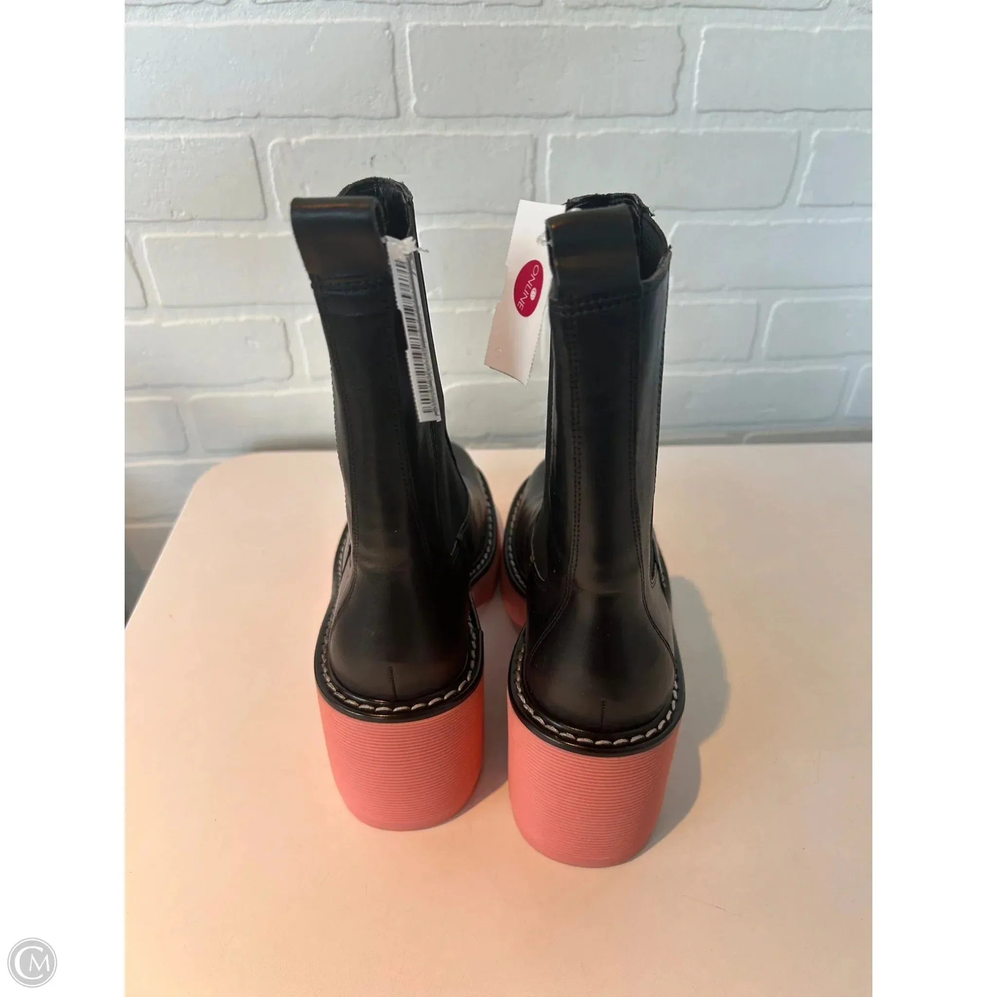 Boots Mid-calf Heels By Marc Fisher In Black & Pink, Size: 9.5 marc-fisher