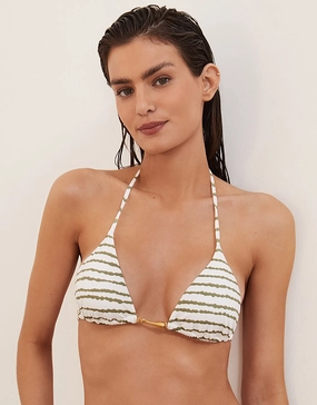 Borea Mandy Tri Bikini Top - Stripe full coverage swim tops, cute bikini tops