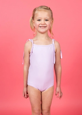 Bright Lilac | Mini Simply One-Piece girls full coverage swimwear, kids swimwear for pool