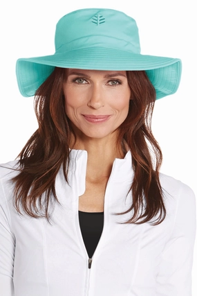 Brighton Chlorine Resistant Bucket Hat | Tropical Mint adjustable swimsuits for women, breathable swimwear for ladies