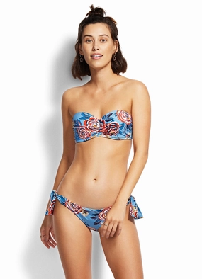 Bustier Bandeau - Chambray affordable swimwear for women, chic swimsuits for women