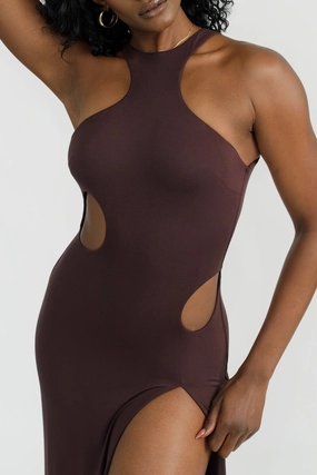 Capri Maxi Dress - Chocolate soft fabric swimwear women, resort swimwear for ladies