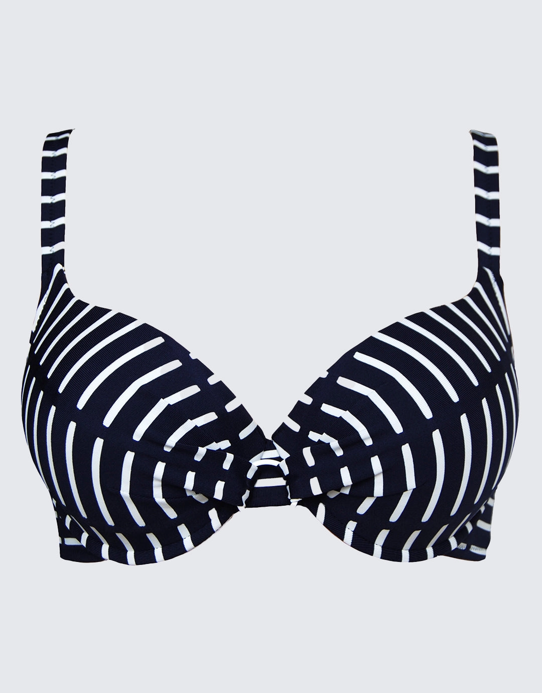 Capri Plunge Bikini Top - Navy Stripe stylish swimwear tops, womens beach tops