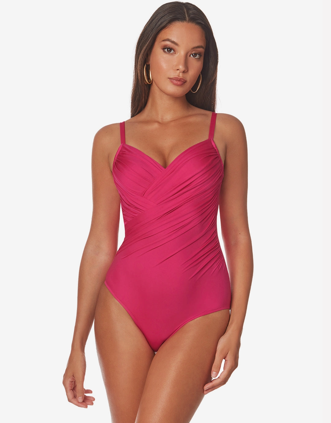 Ceylan Underwired Wrap Swimsuit - Pink pool-ready swimwear for women, trendy swimwear collection