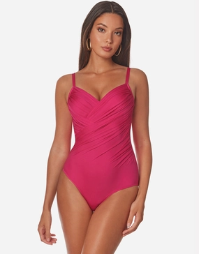 Ceylan Underwired Wrap Swimsuit - Pink pool-ready swimwear for women, trendy swimwear collection