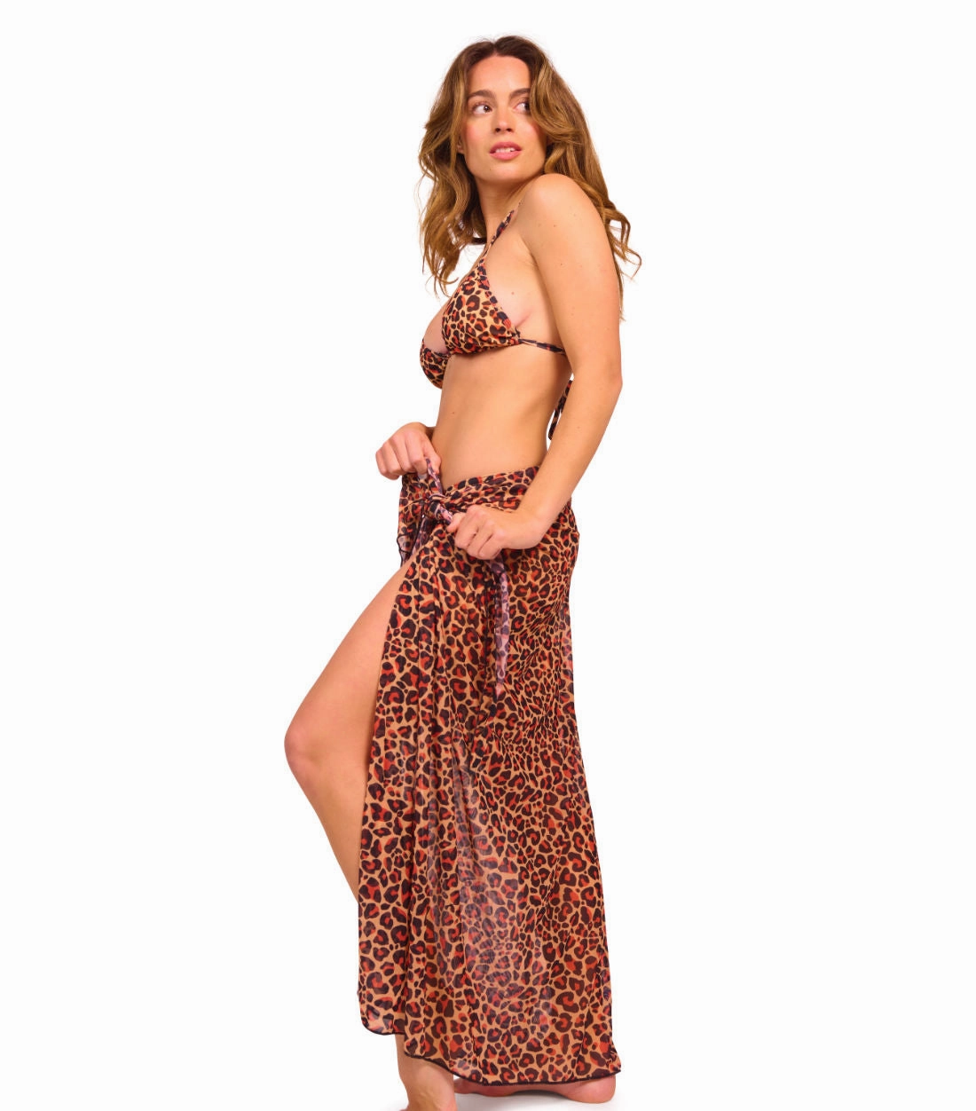 Cheetah Tan Through Beach Sarong