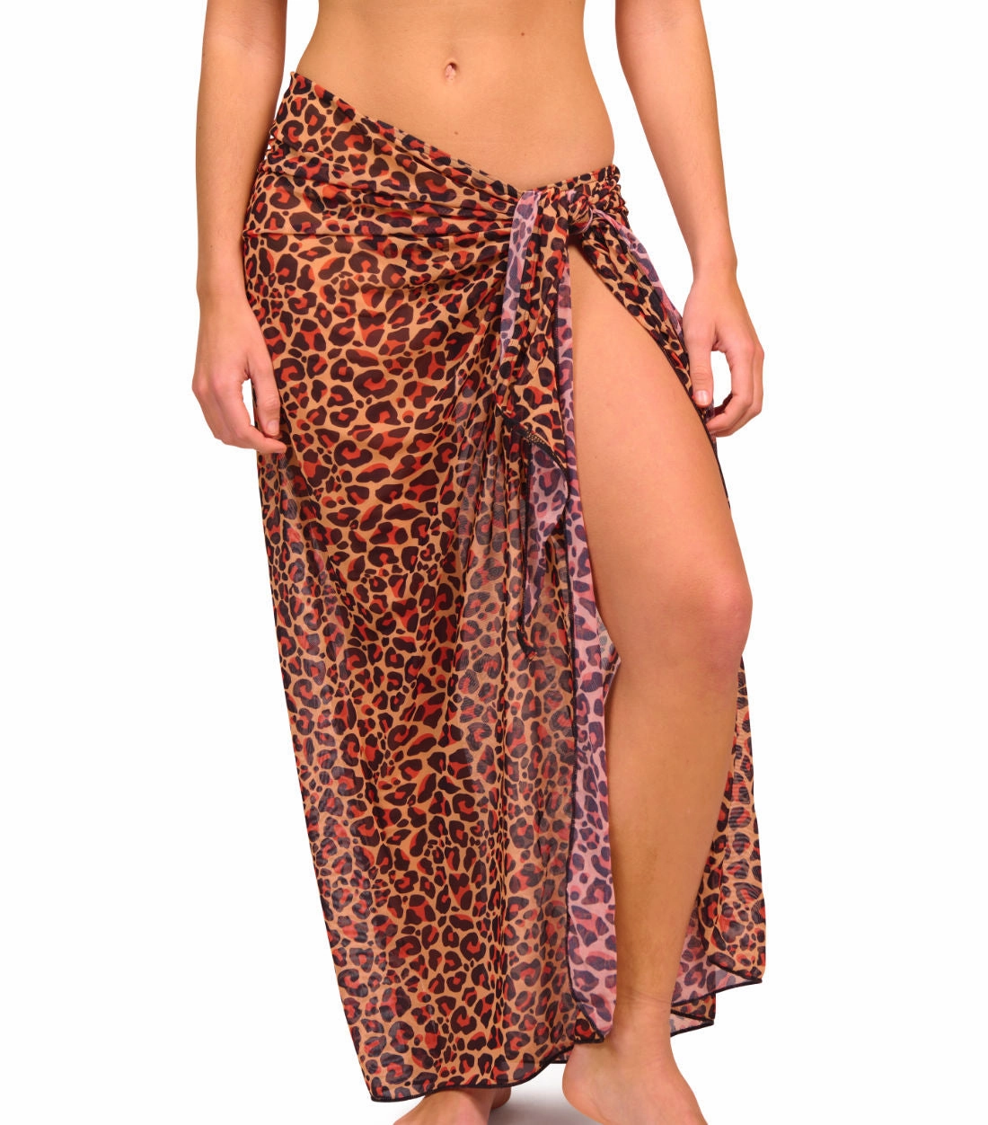 Cheetah Tan Through Beach Sarong