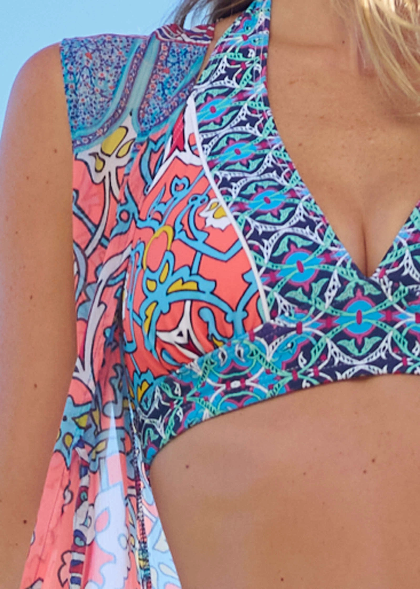 Chiffon Sleeveless Duster - Sea Escape