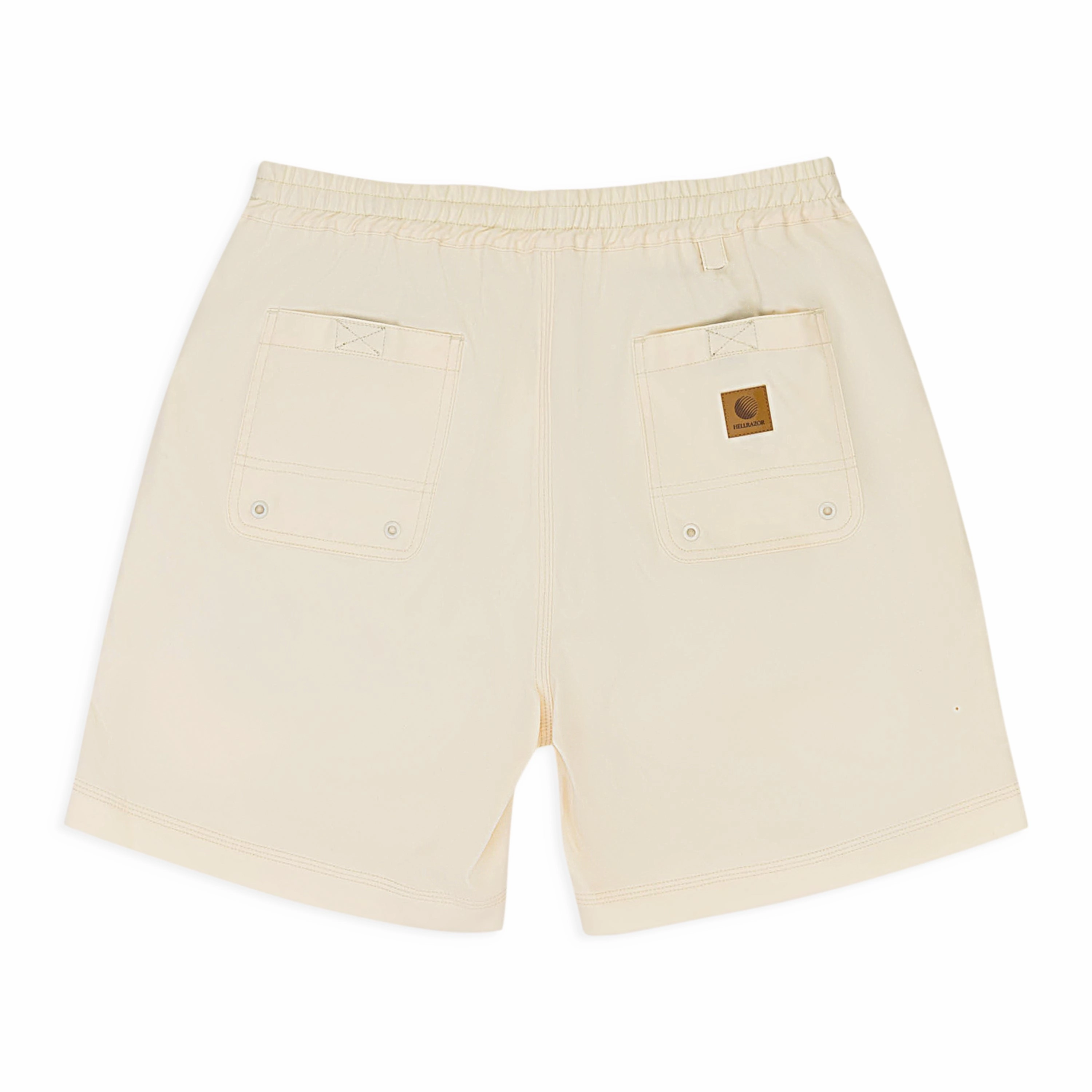 CHINO CREAM SWIM SHORTS mens full coverage swimwear, stylish mens swim trunks