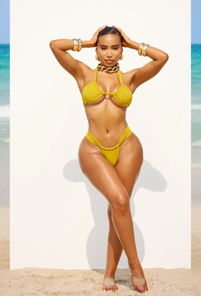 Christos Bikini - Citron classic triangle bikinis, simple bikini top and bottom