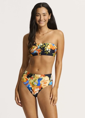 Ciao Bella High Waisted Bikini Bottom - True Navy plus size swimwear women, summer swimwear for ladies