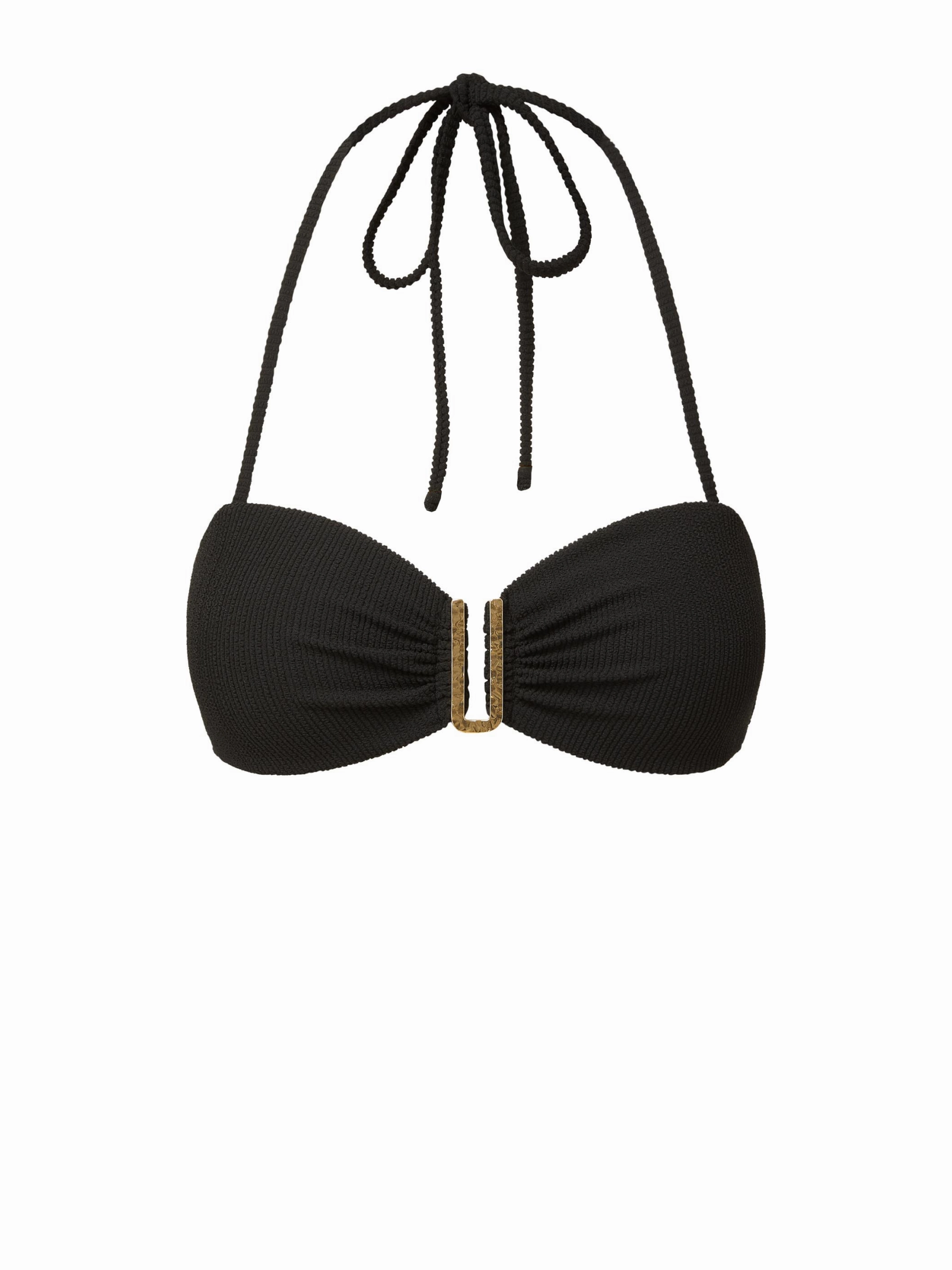 Cindy Swim Top Black Texture strapless swimwear tops, lightweight swim tops