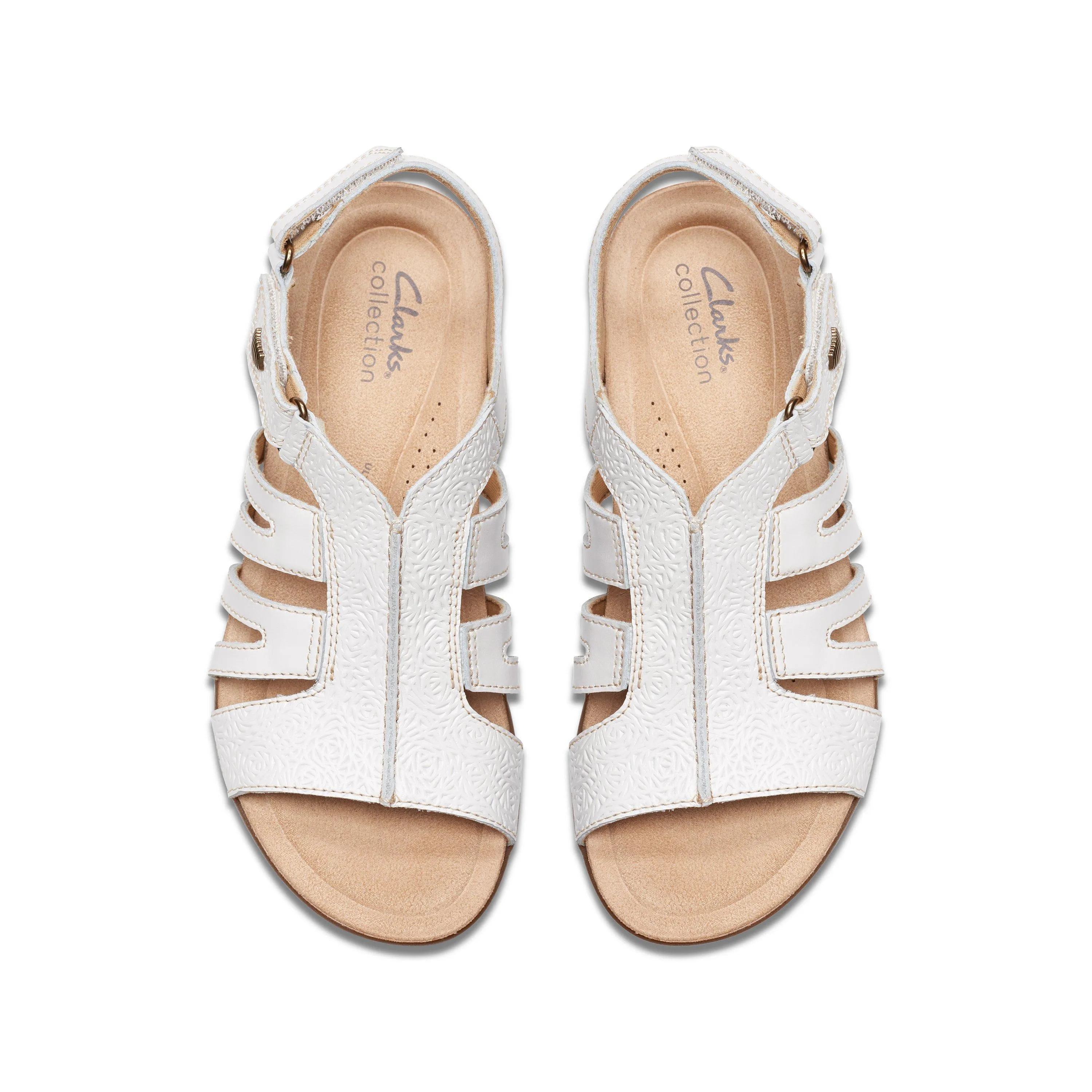 Clarks April Belle in White Leather