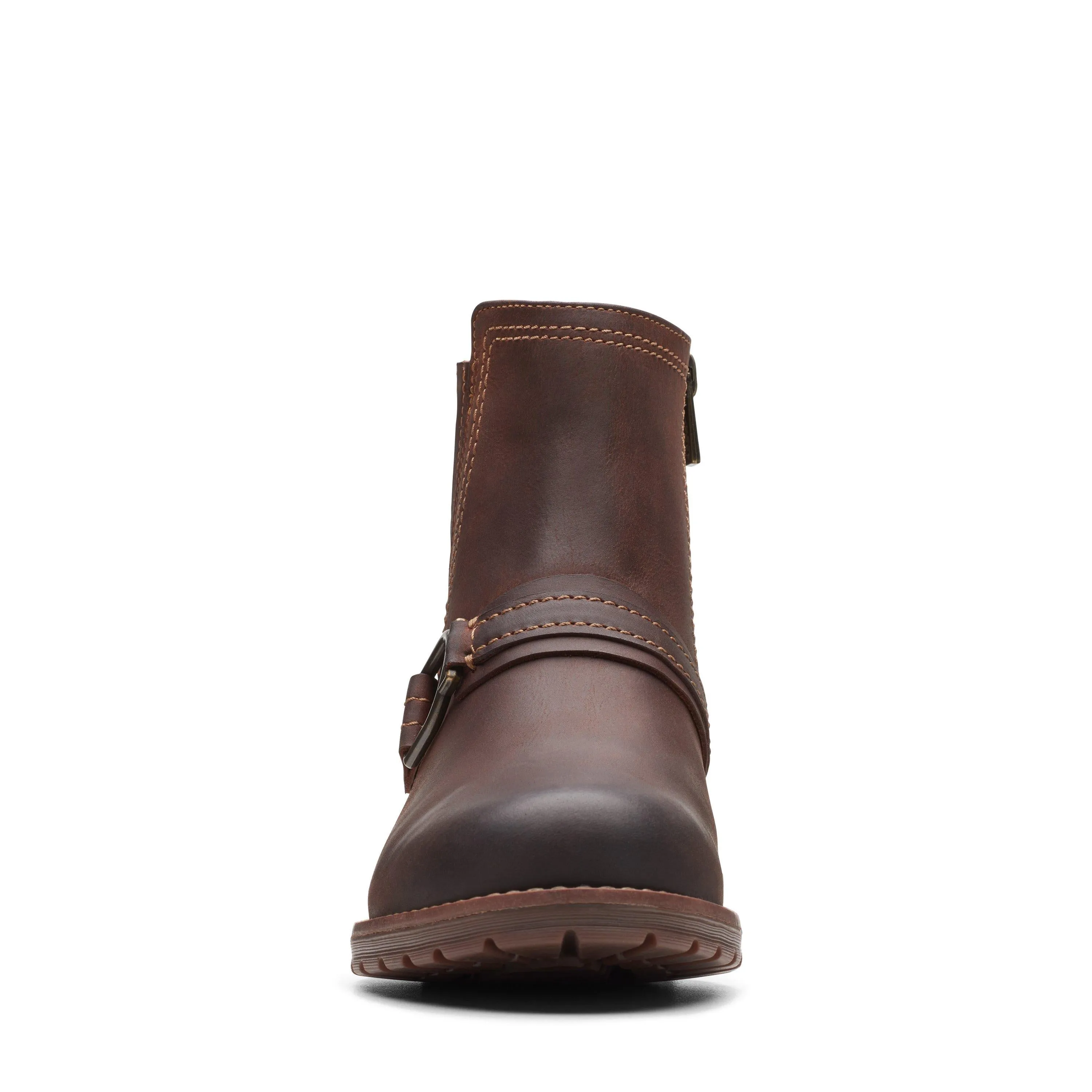 Clarks Aspra Buckle in Brown Leather