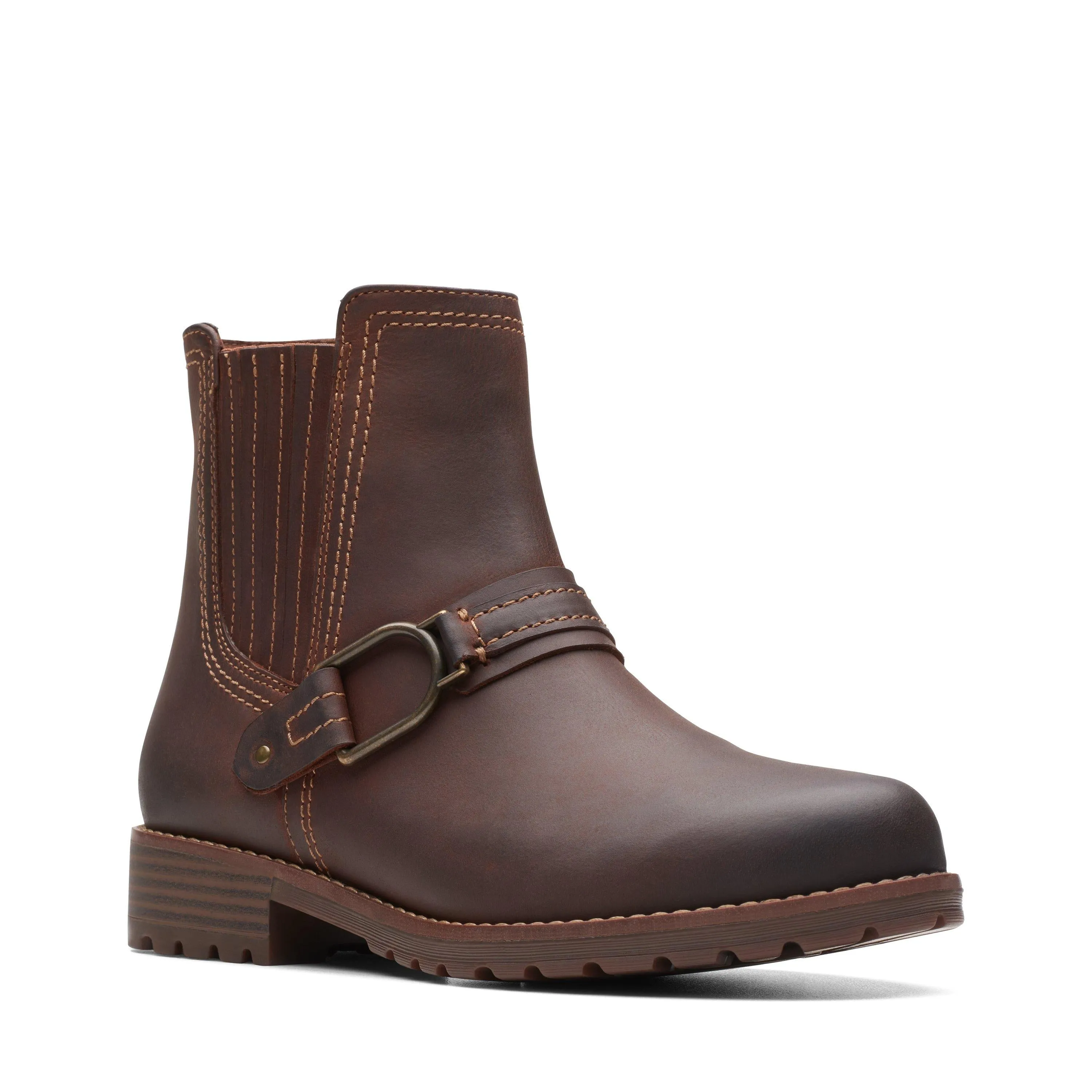 Clarks Aspra Buckle in Brown Leather