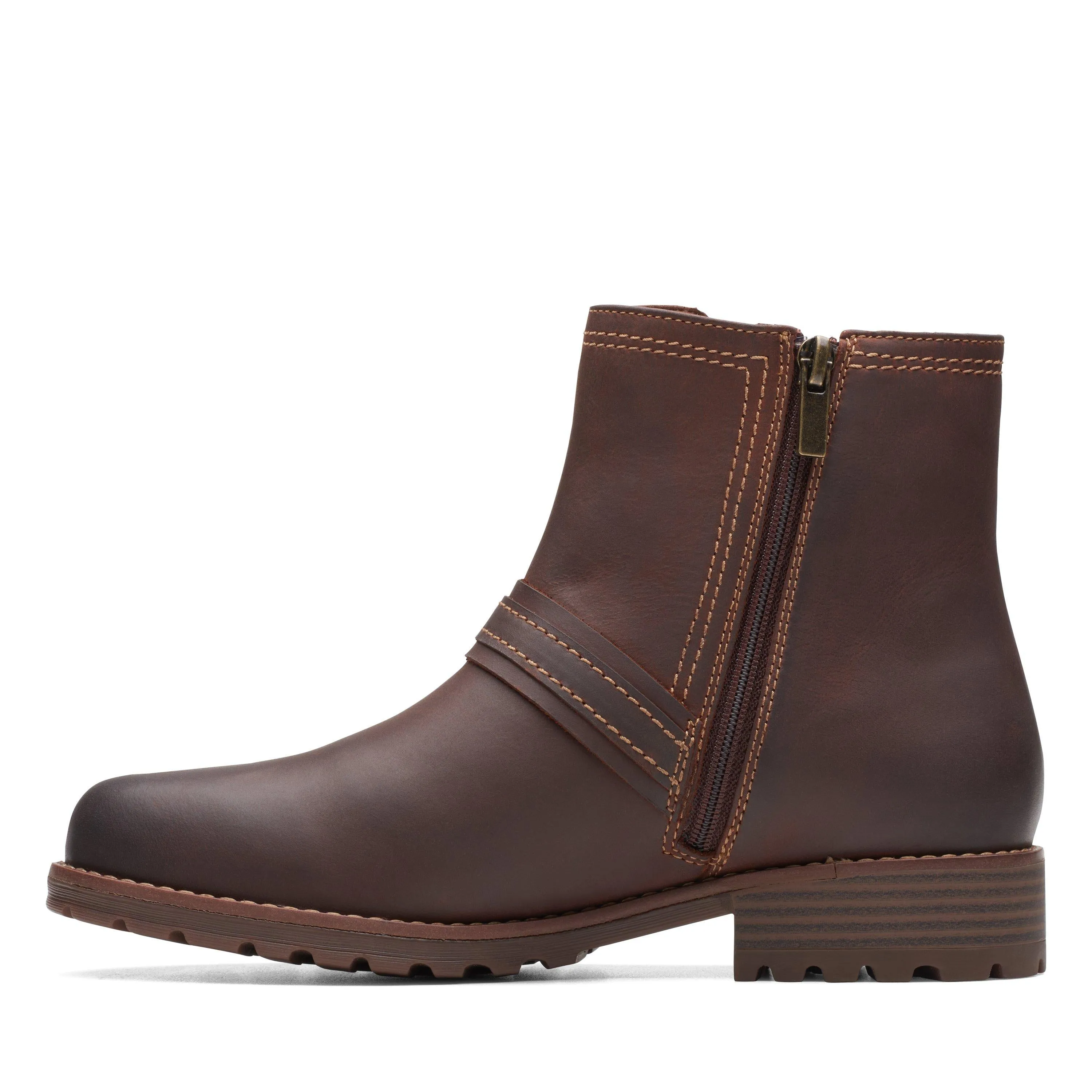 Clarks Aspra Buckle in Brown Leather